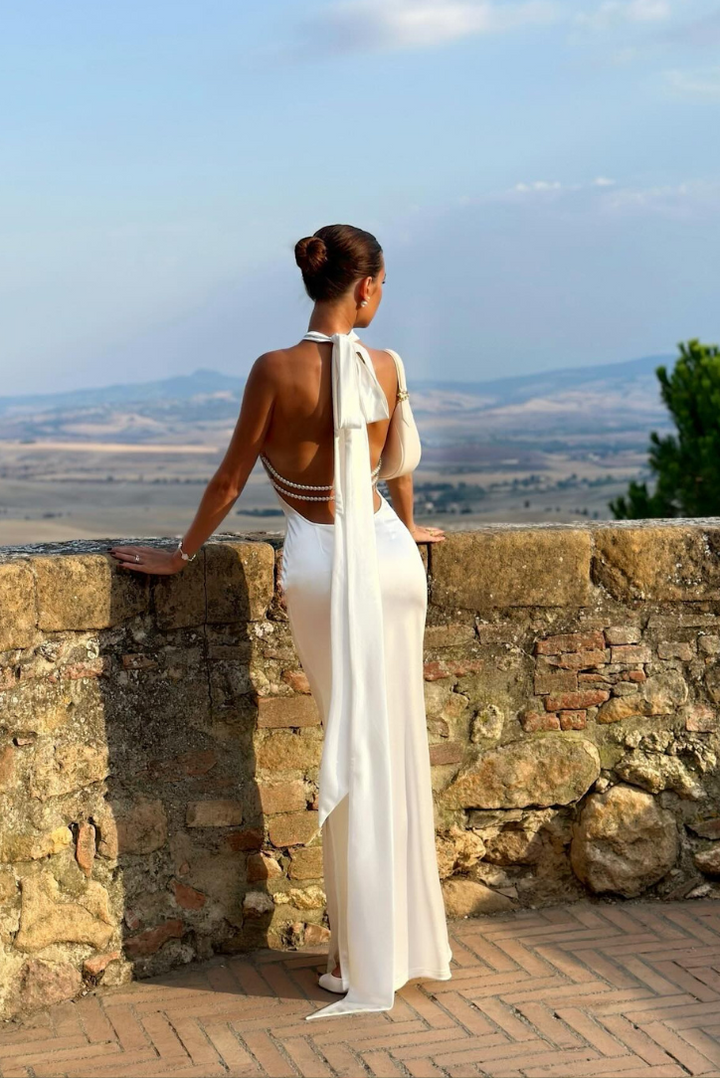 Priscilla | Pearl Wedding Guest Maxi Dress