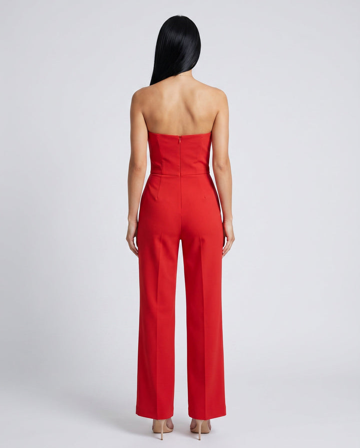 Nadia | Sleeveless V-Neck Wide Leg Jumpsuit