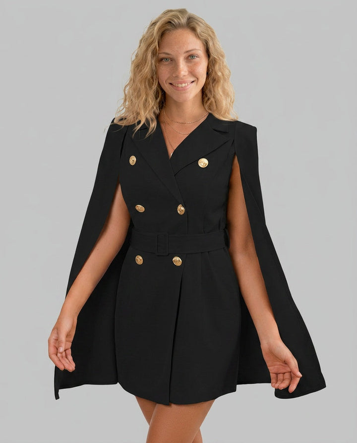 Zephyra | Cape Sleeve Blazer Midi Dress