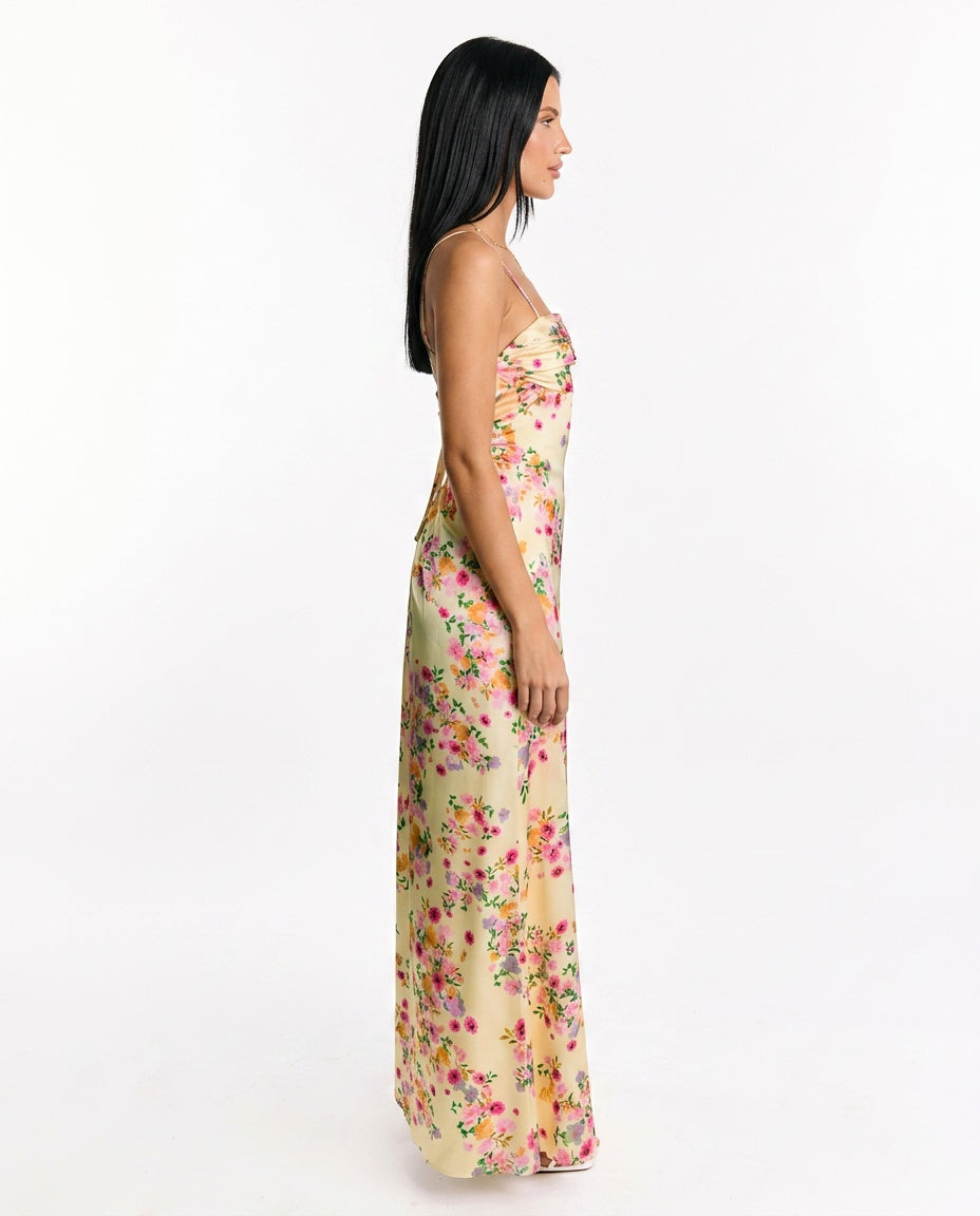 Calixta | Satin-Look Floral Maxi Dress