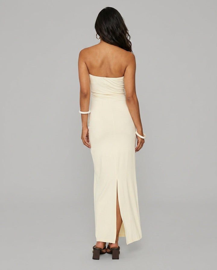 Soleil | Strapless Ruched Maxi Dress