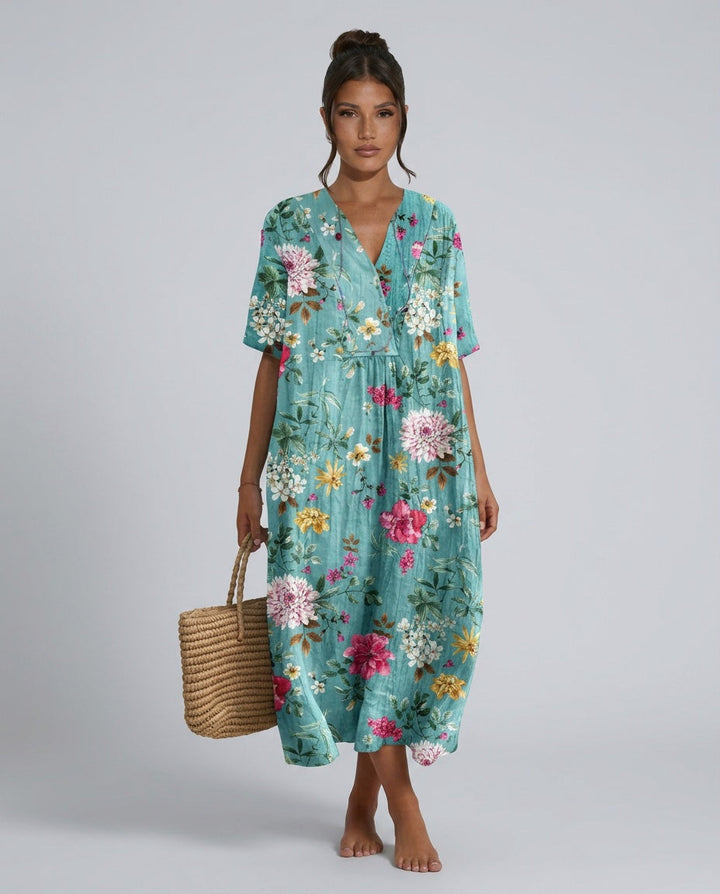 Liv | V-Neck Floral Summer Midi Dress