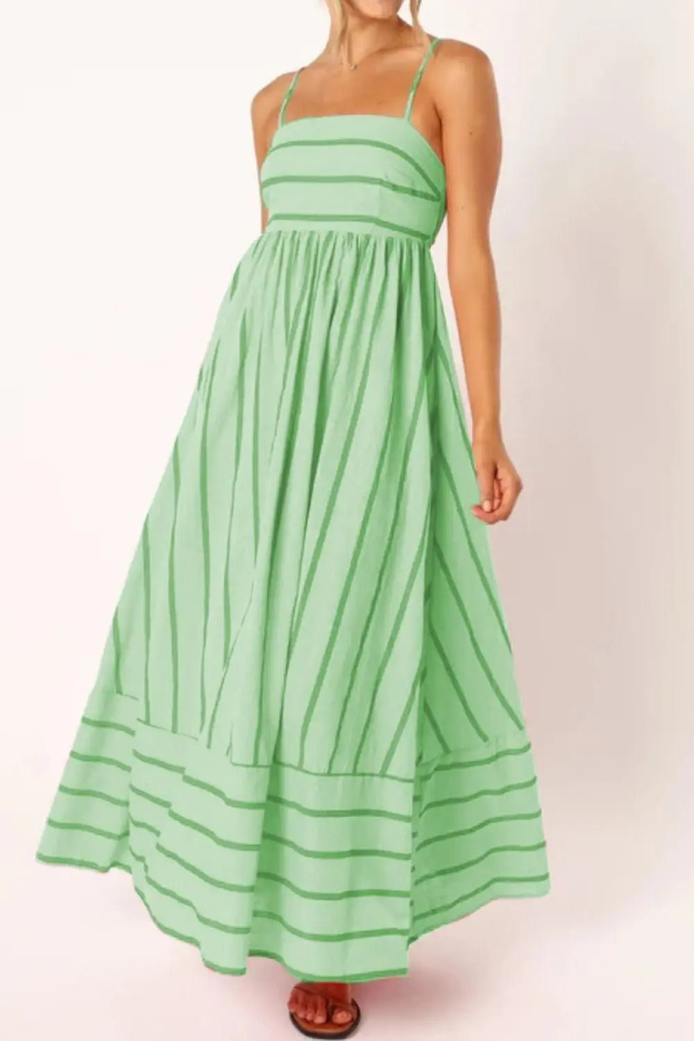 Elin | Striped Strappy Summer Maxi Dress