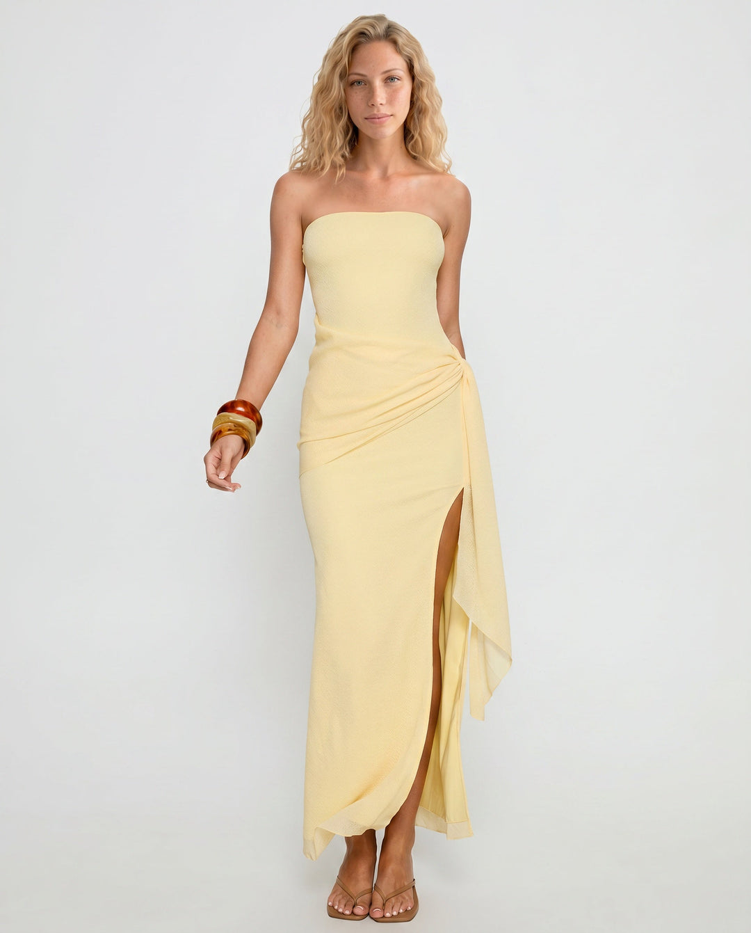 Solange | Strapless Ruched Maxi Dress
