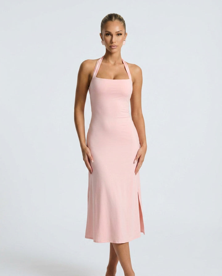 Lila | Cut-Out Halter Neck Midi Dress