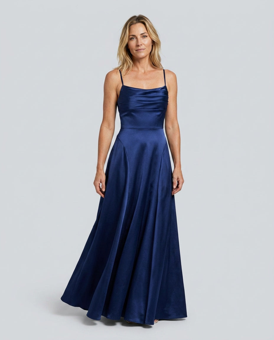 Fleur | Spaghetti Strap Satin Slip Maxi Dress