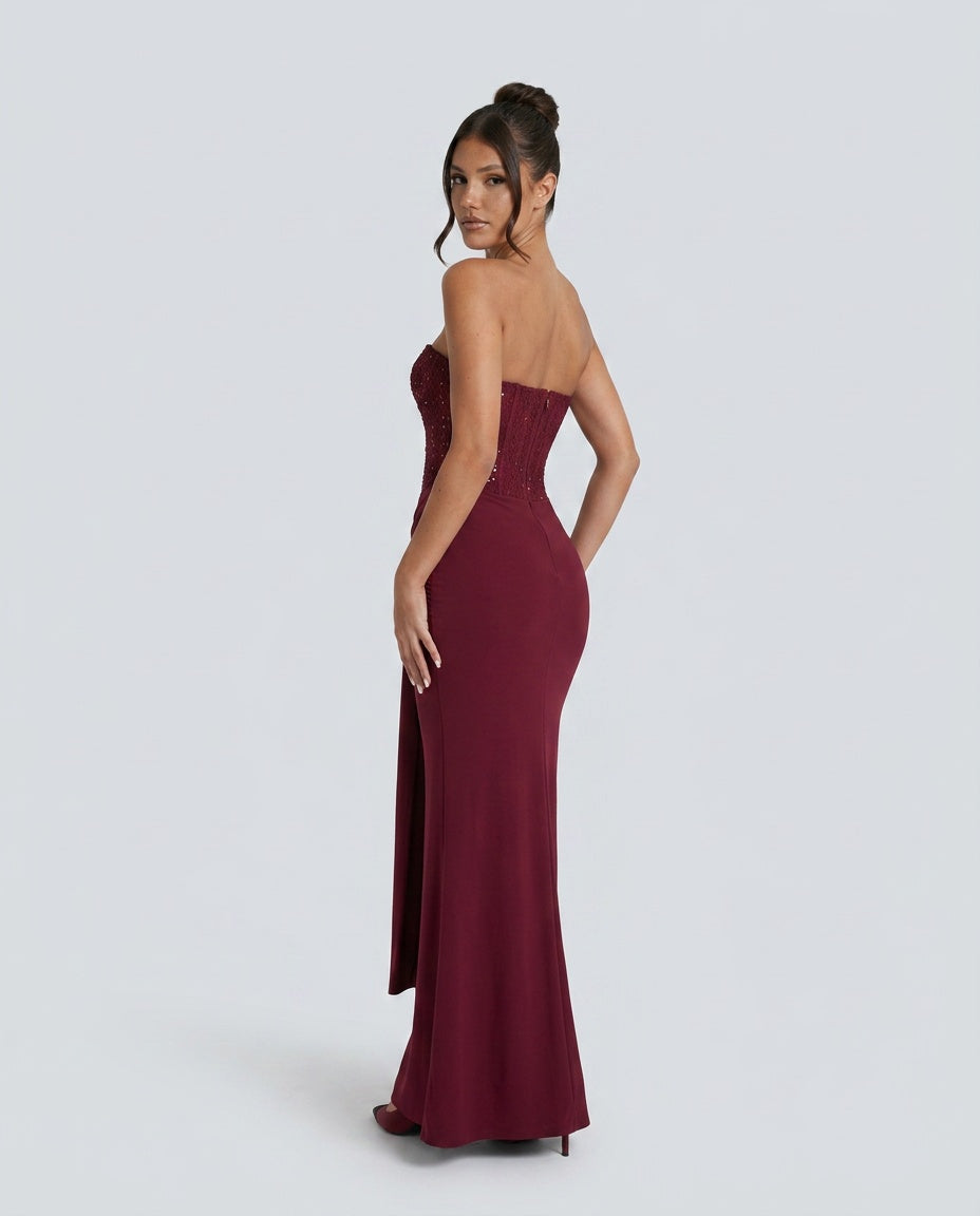 Ulrika | Strapless Sequined Maxi Dress