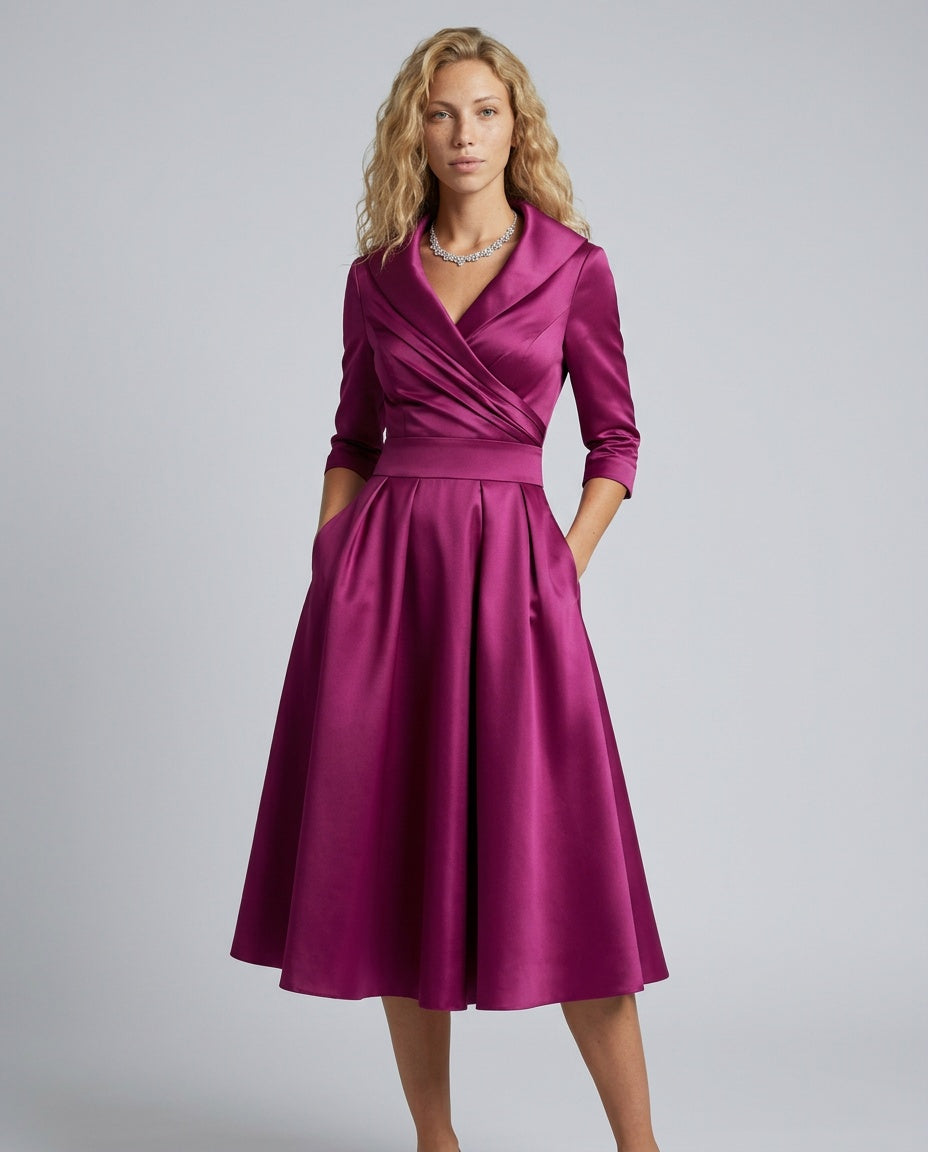 Faye | A-Line Midi with Lapel Detail