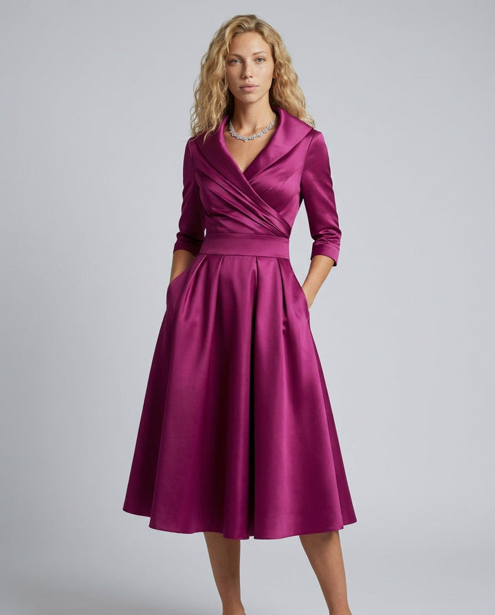 Faye | A-Line Midi with Lapel Detail