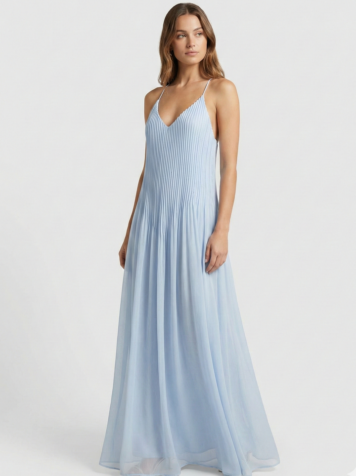 Sienna | Pleated Spaghetti Strap Maxi Dress