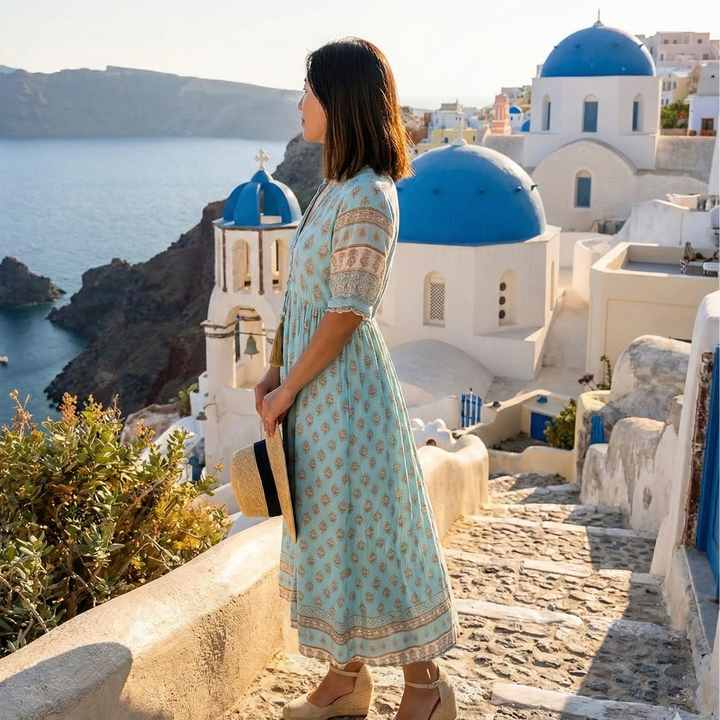 Tatum | Boho Pocket Midi Dress