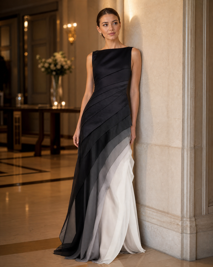 Vera | Sleeveless Fitted Bodice Maxi Gown