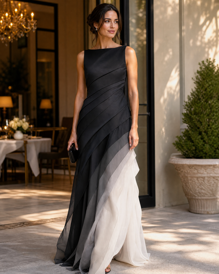 Vera | Sleeveless Fitted Bodice Maxi Gown