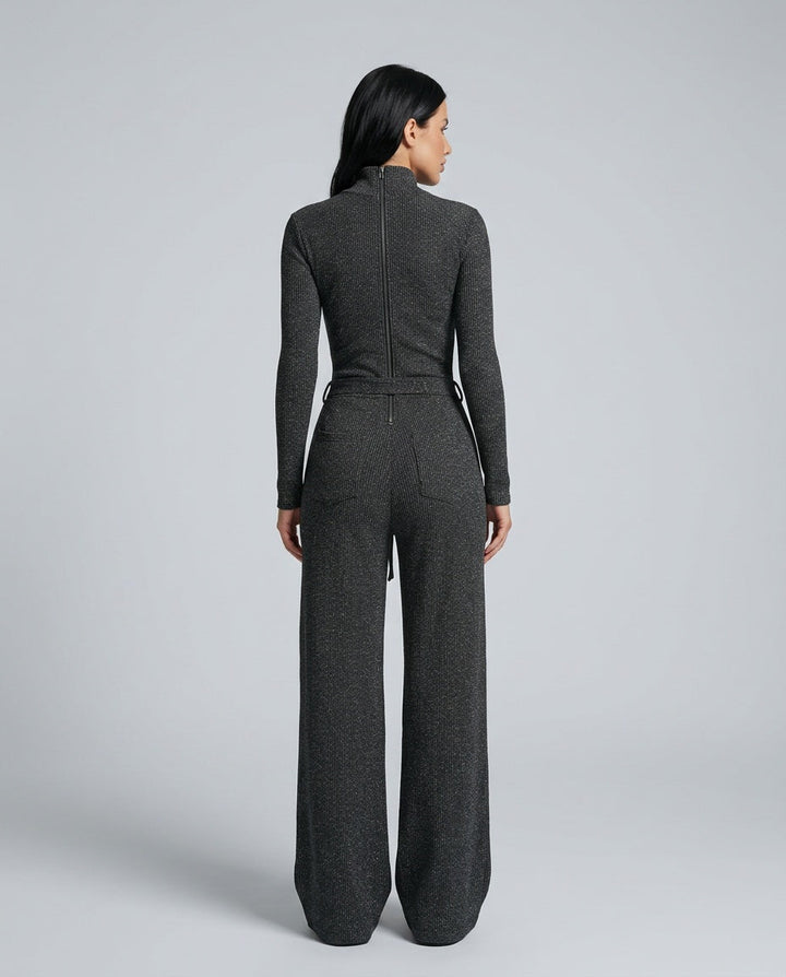 Zara | Knit Sparkling Zipper-Front Jumpsuit