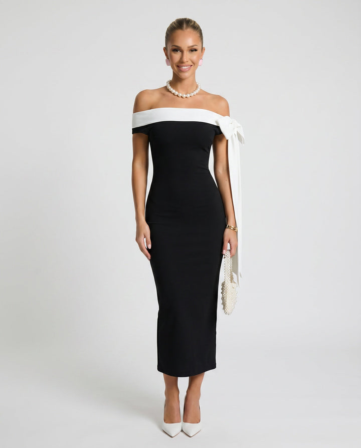 Ottilie | Off-Shoulder Evening Midi Dress