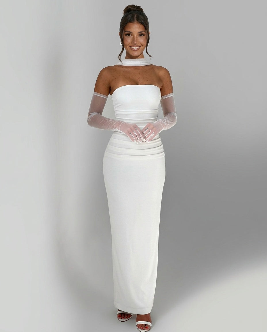 Maeve | One-Shoulder Ruched Maxi Dress