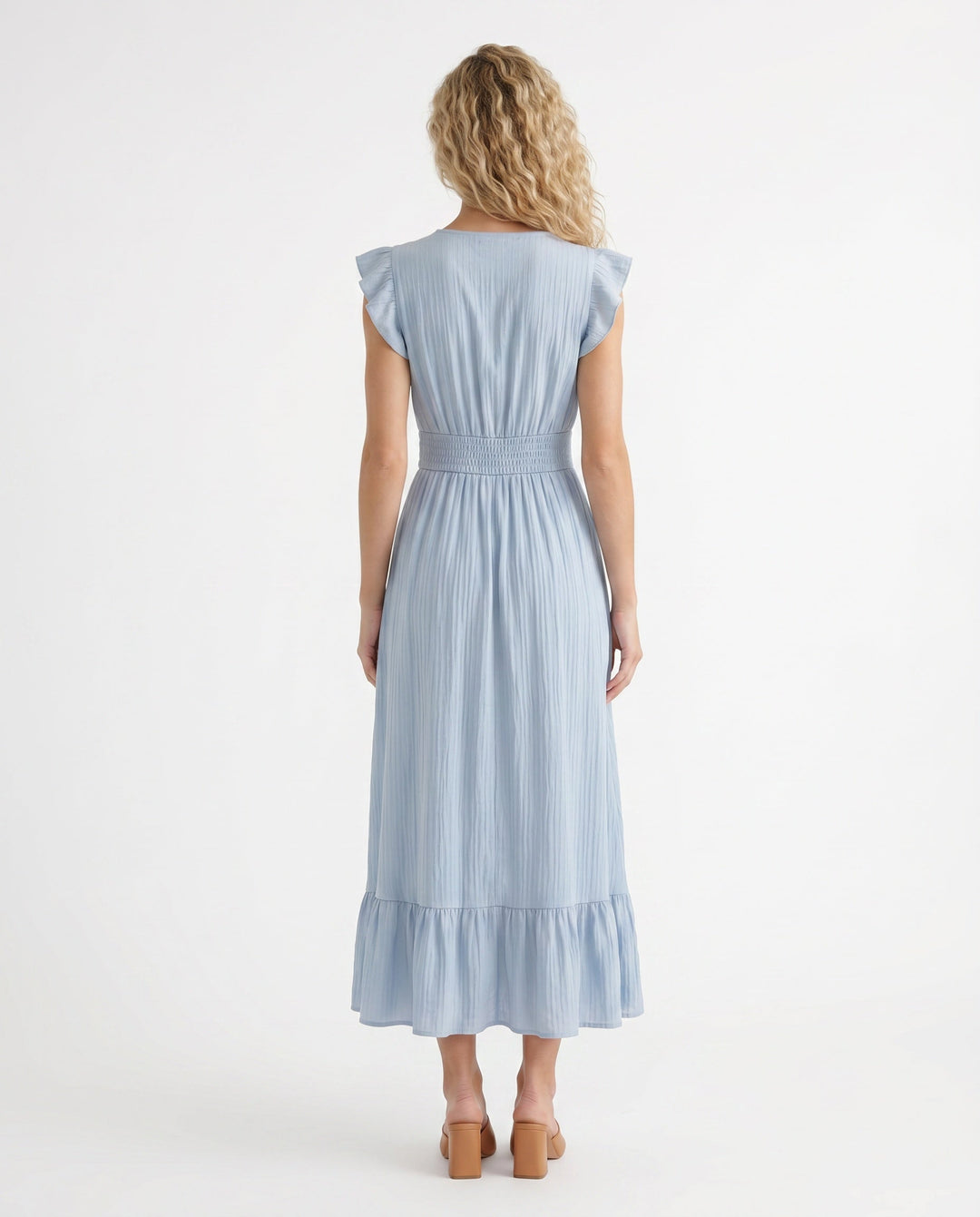 Mirtha | Low Back Ruffle Detail Midi Dress