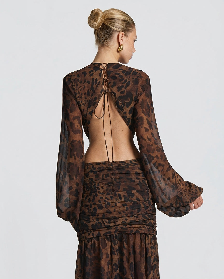 Wren | Halter Neck Ruched Maxi Dress