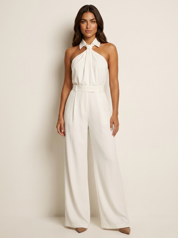 Ines | Halter Neck Wide-Leg Jumpsuit