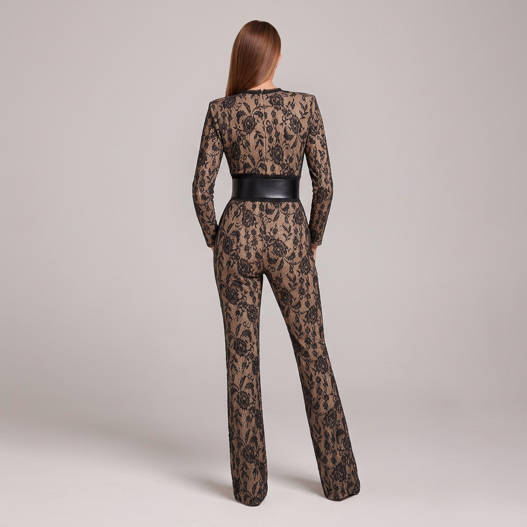 Harlow | Lace-Trim Sleeveless Jumpsuit