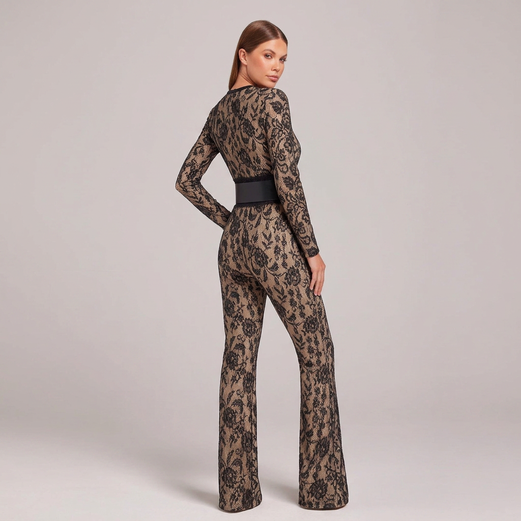 Harlow | Lace-Trim Sleeveless Jumpsuit