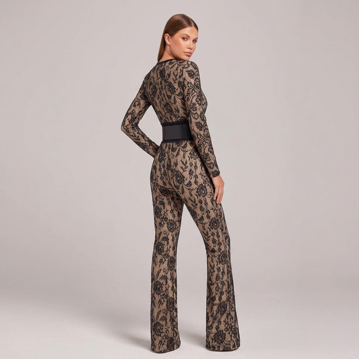 Harlow | Lace-Trim Sleeveless Jumpsuit