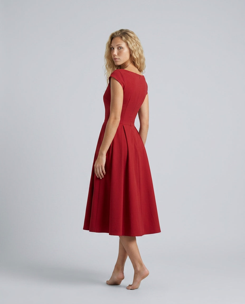 Celeste | Full-Skirt Midi Dress