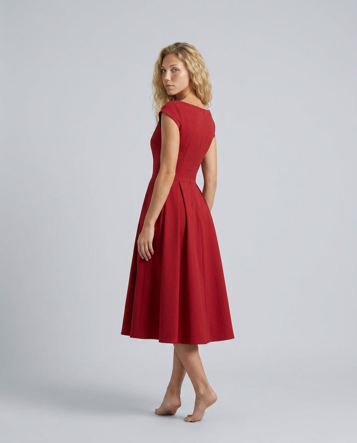 Celeste | Full-Skirt Midi Dress