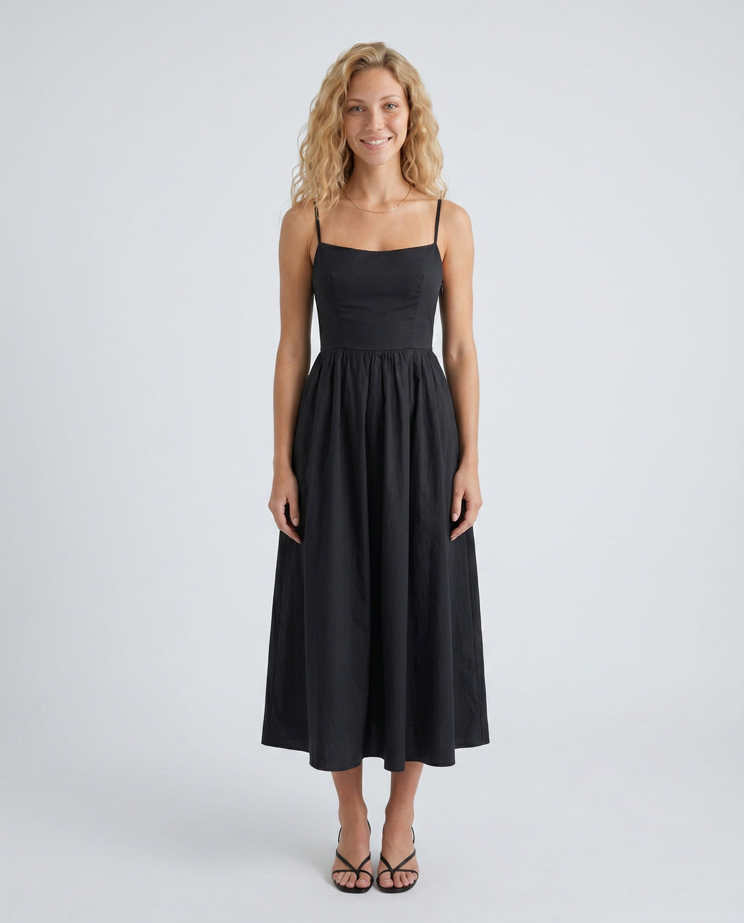Layla | Spaghetti Strap Low Back Midi Dress