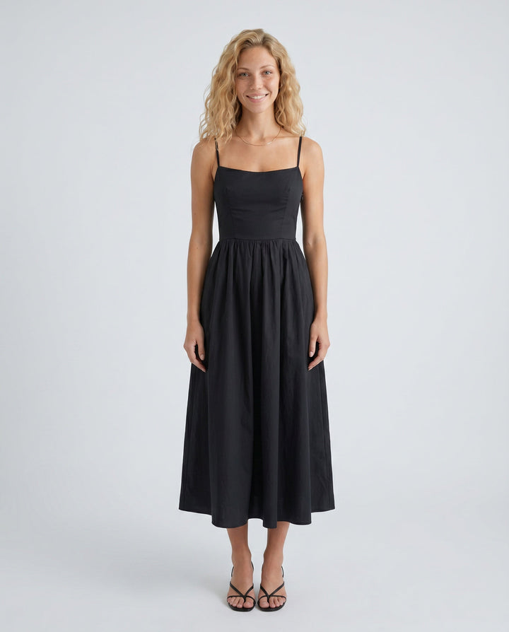 Layla | Spaghetti Strap Low Back Midi Dress