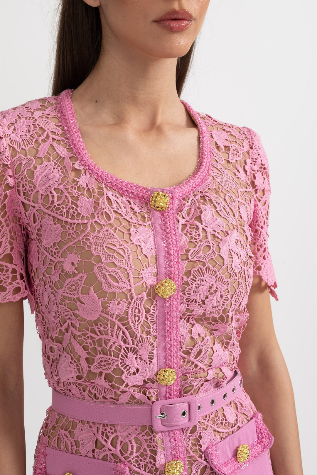 Rosa | Short Sleeve Lace Midi Dress
