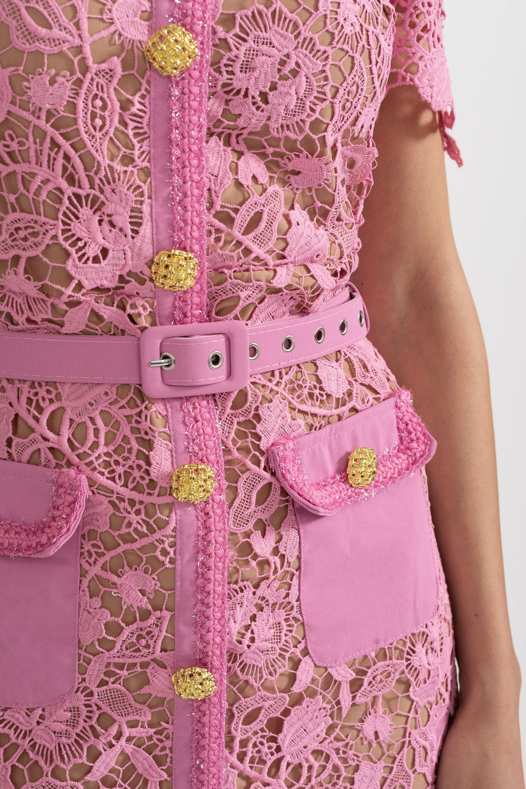 Rosa | Short Sleeve Lace Midi Dress