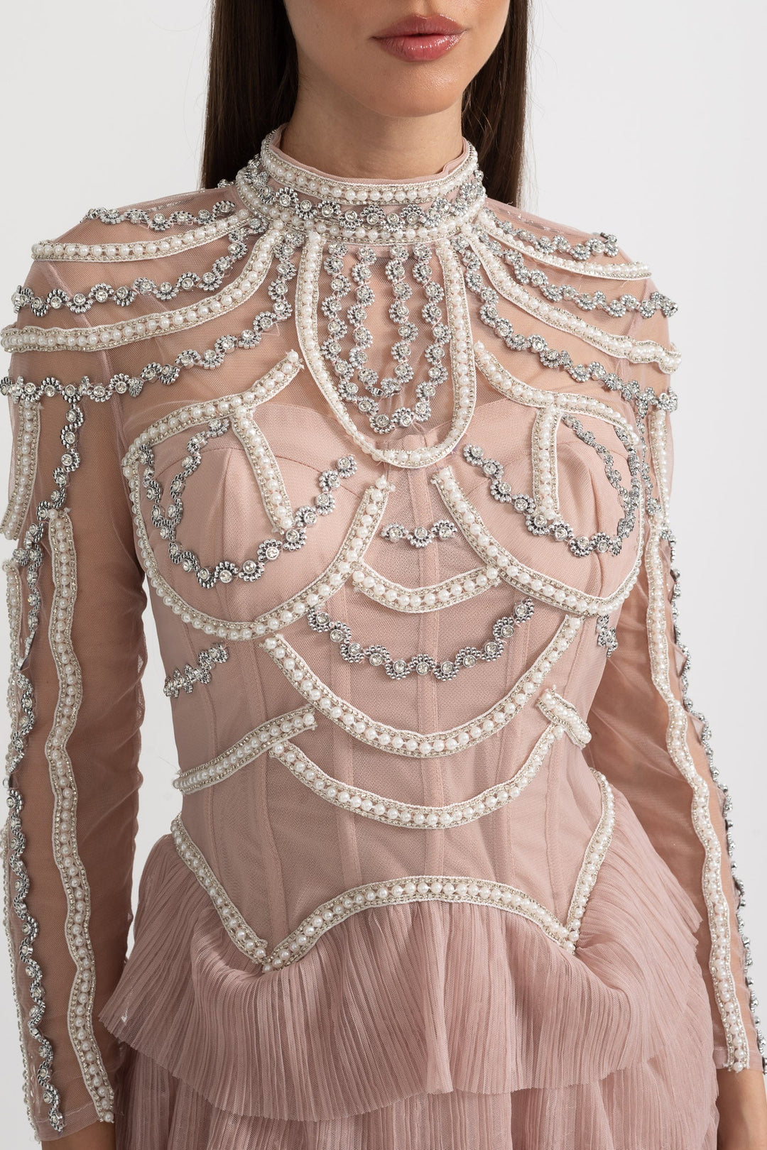 Celestine | Long Sleeve Ruffle Midi Dress