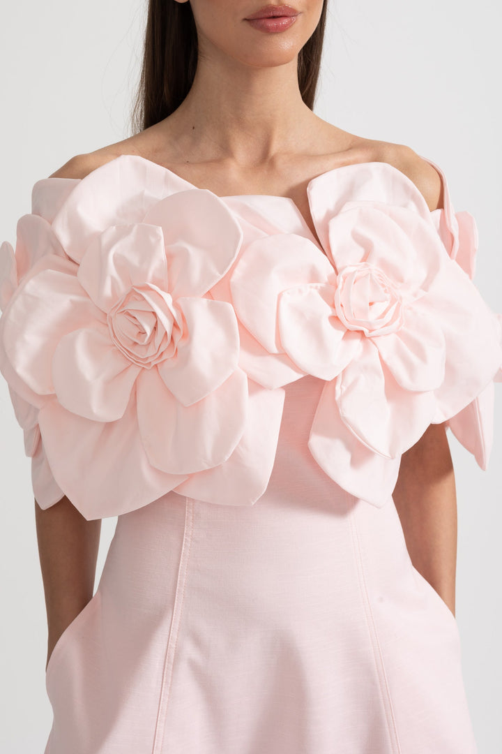 Coralie | Off-Shoulder Floral Midi Dress