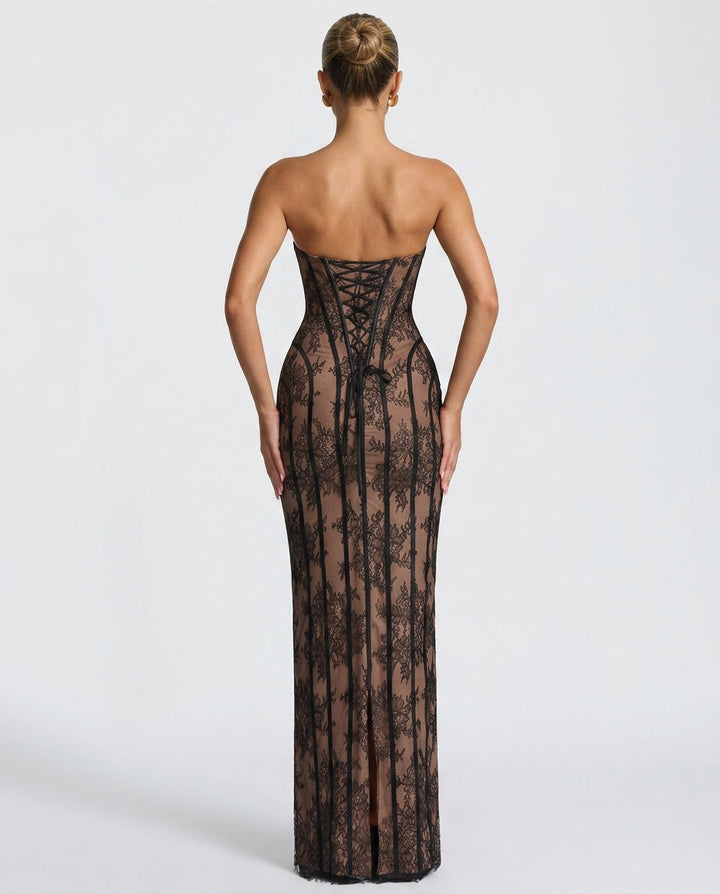 Kira | Off-Shoulder Lace Sweetheart Maxi Dress