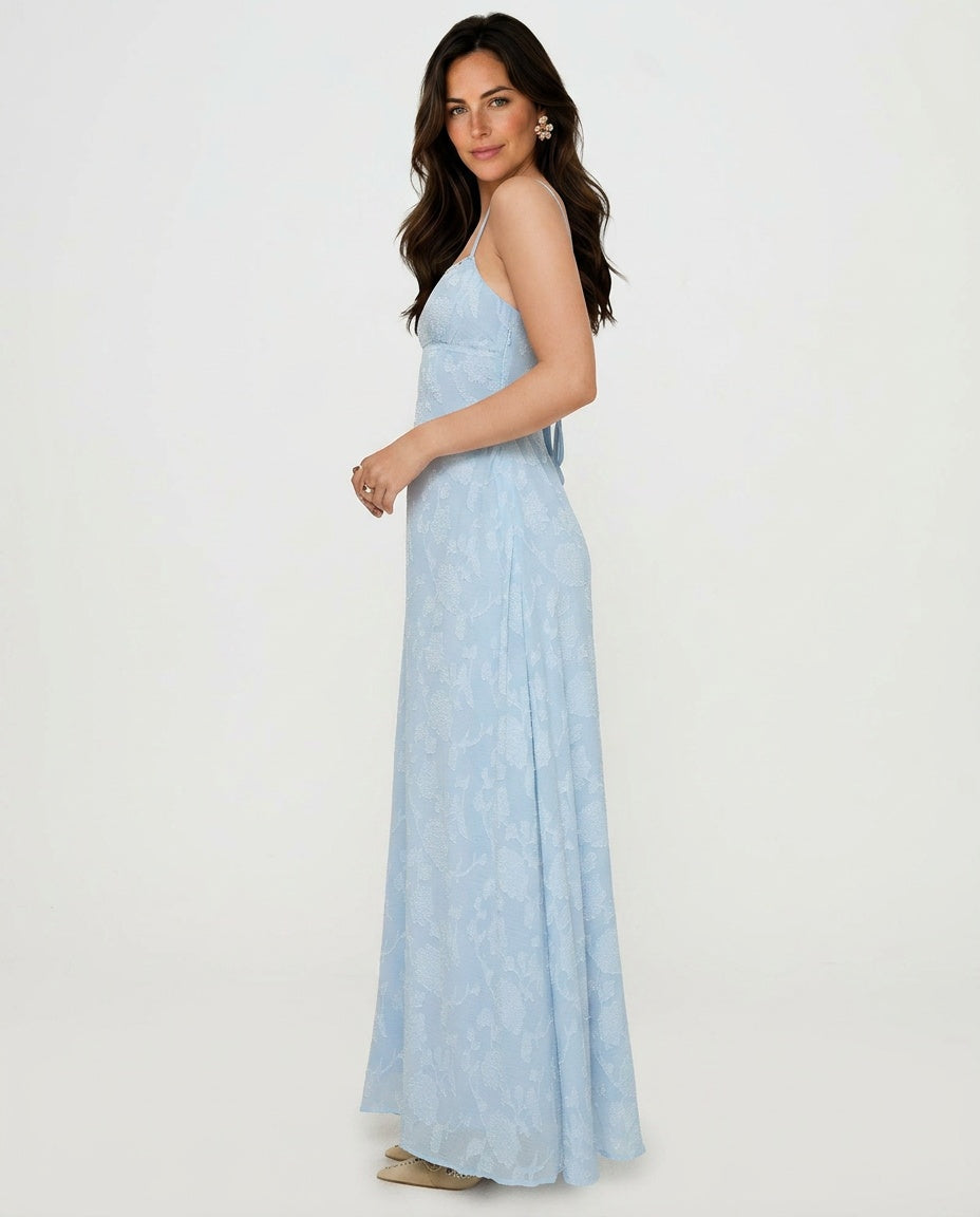 Solène | Halter Neck Floral Maxi Dress