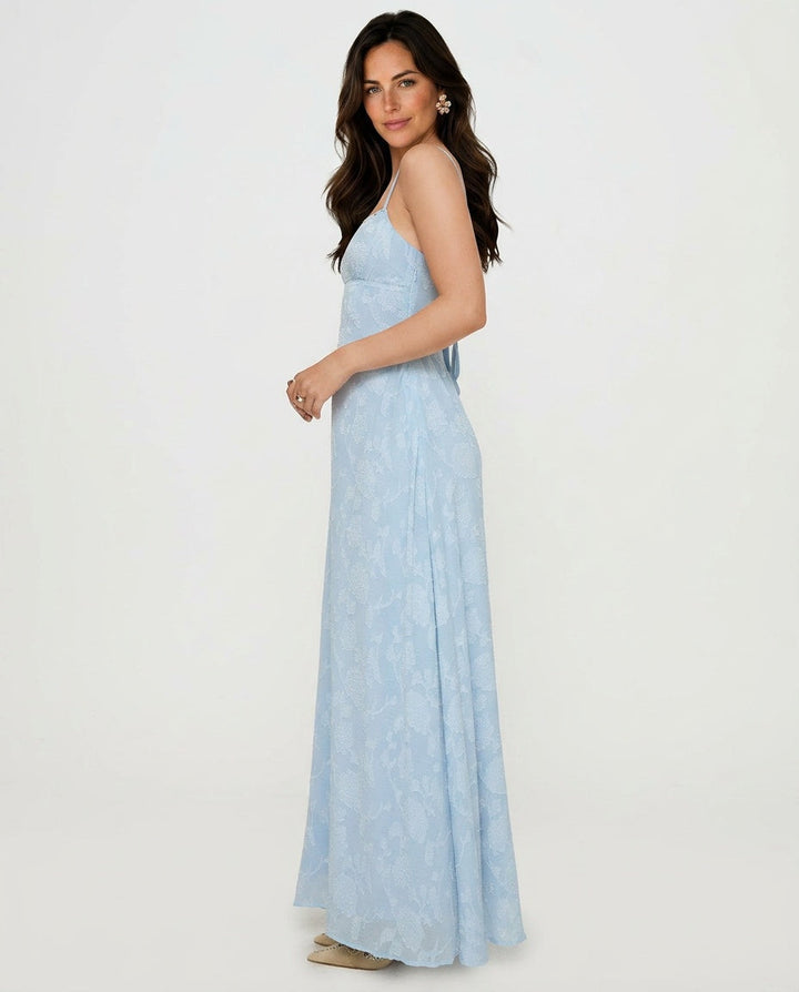 Solène | Halter Neck Floral Maxi Dress