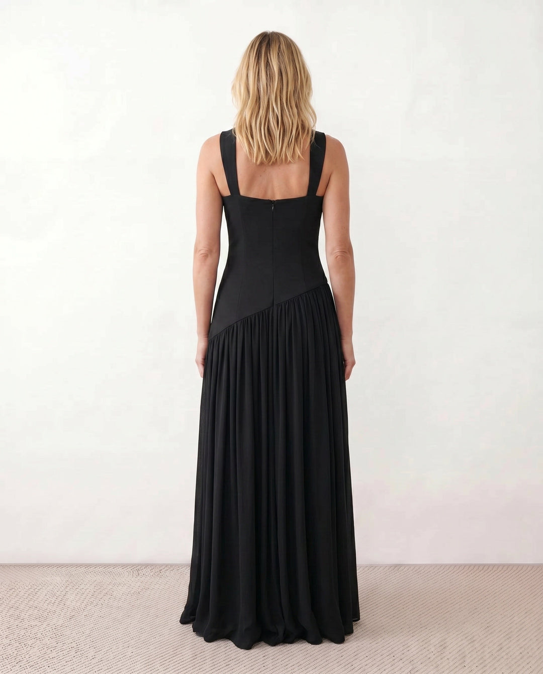 Ines | Basque Waist Lace-Up Maxi Dress