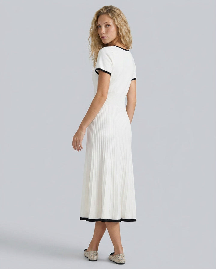 Mabel | Contrast Knit Jumper Midi Dress