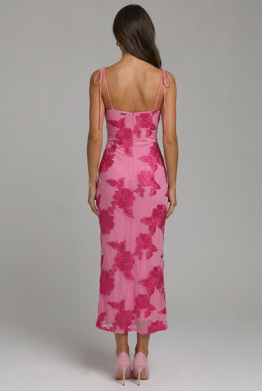 Imogen | Floral Embroidered Sleeveless Maxi Dress