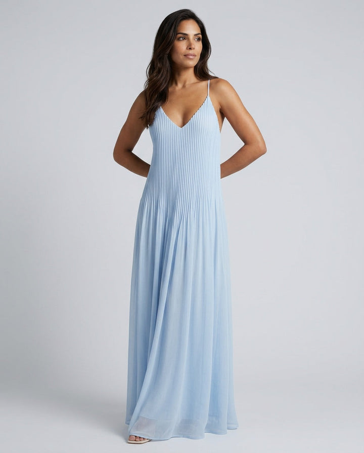 Sienna | Pleated Spaghetti Strap Maxi Dress
