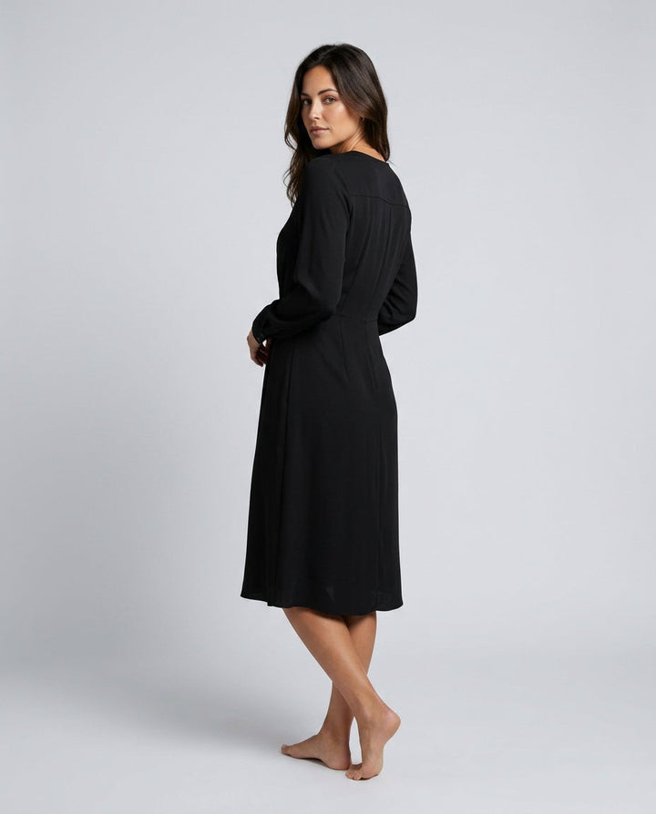 Roselle | Belted Pleated Midi Dress