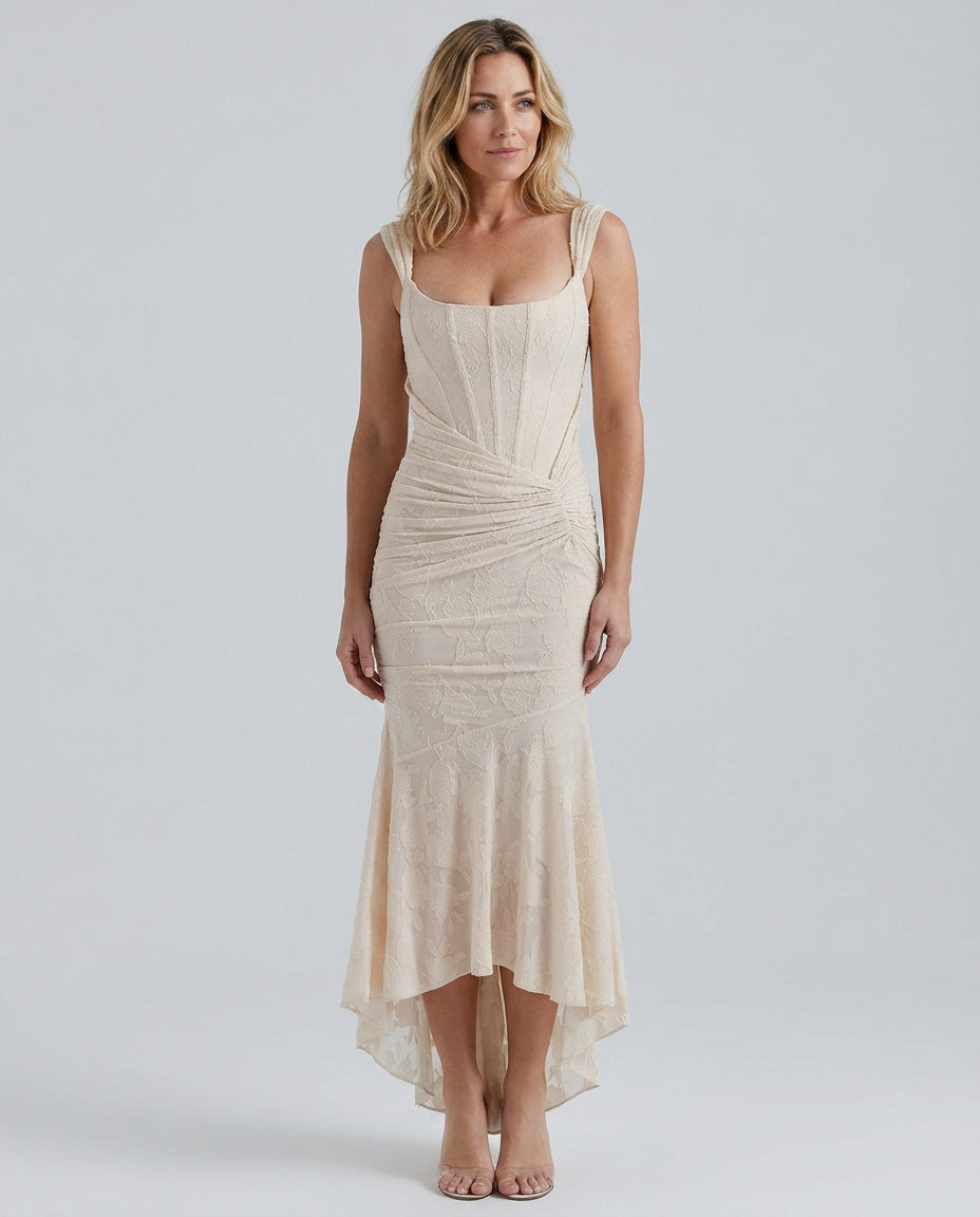 Orla | Lace Corset Wedding Guest Maxi Dress