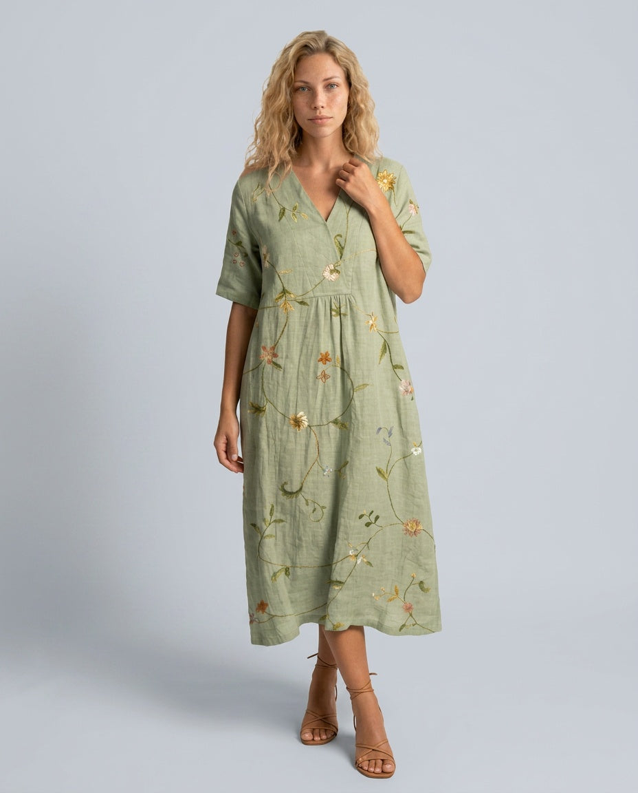 Fiona | Floral Print Midi Dress