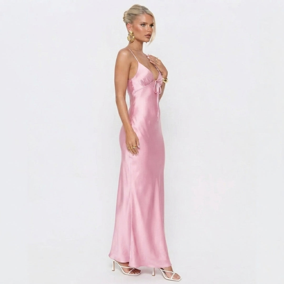 Jadira | Scarf Detail Wedding Guest Maxi Dress