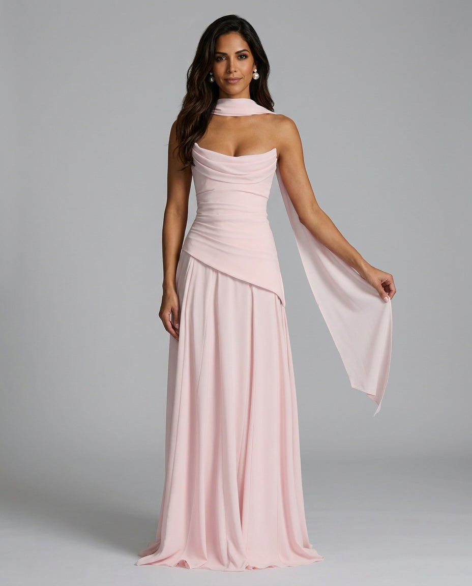 Mira | One-Shoulder Ruched Maxi Dress