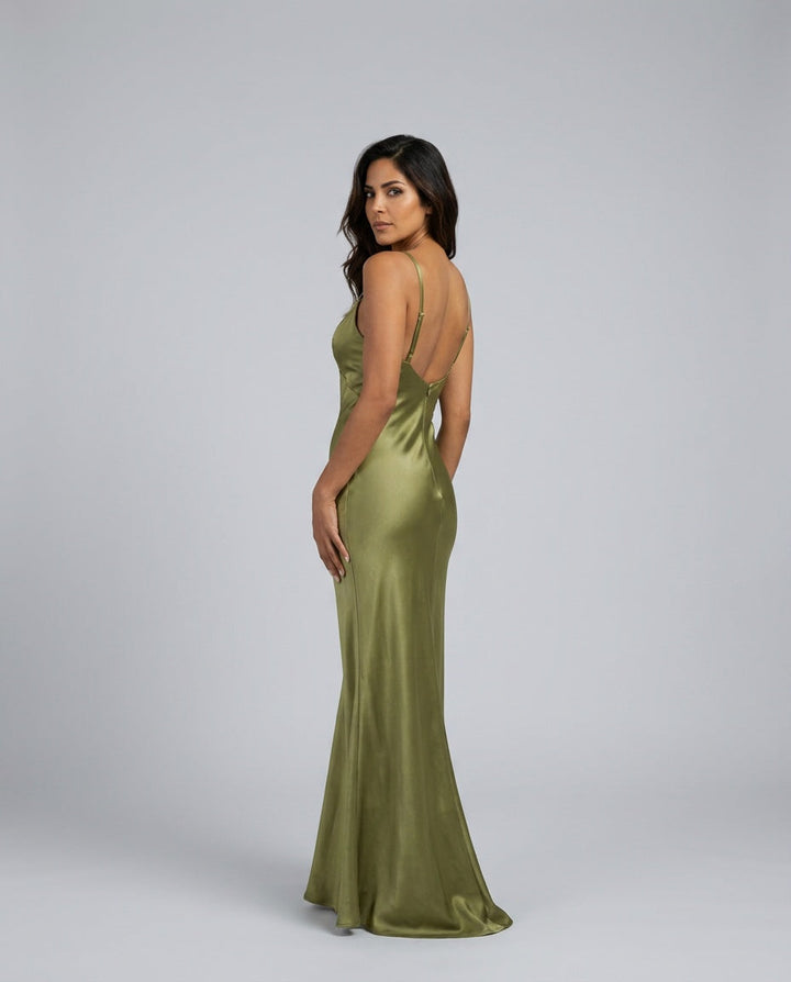 Anais | Strappy Satin Slip Maxi Dress