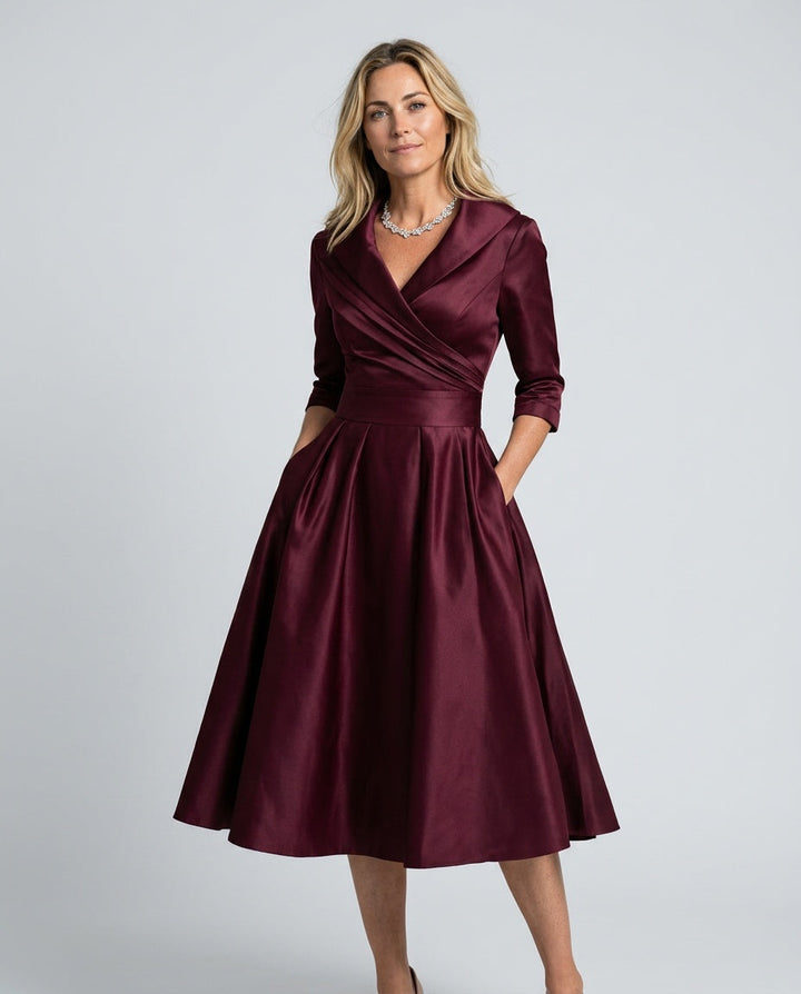 Faye | A-Line Midi with Lapel Detail