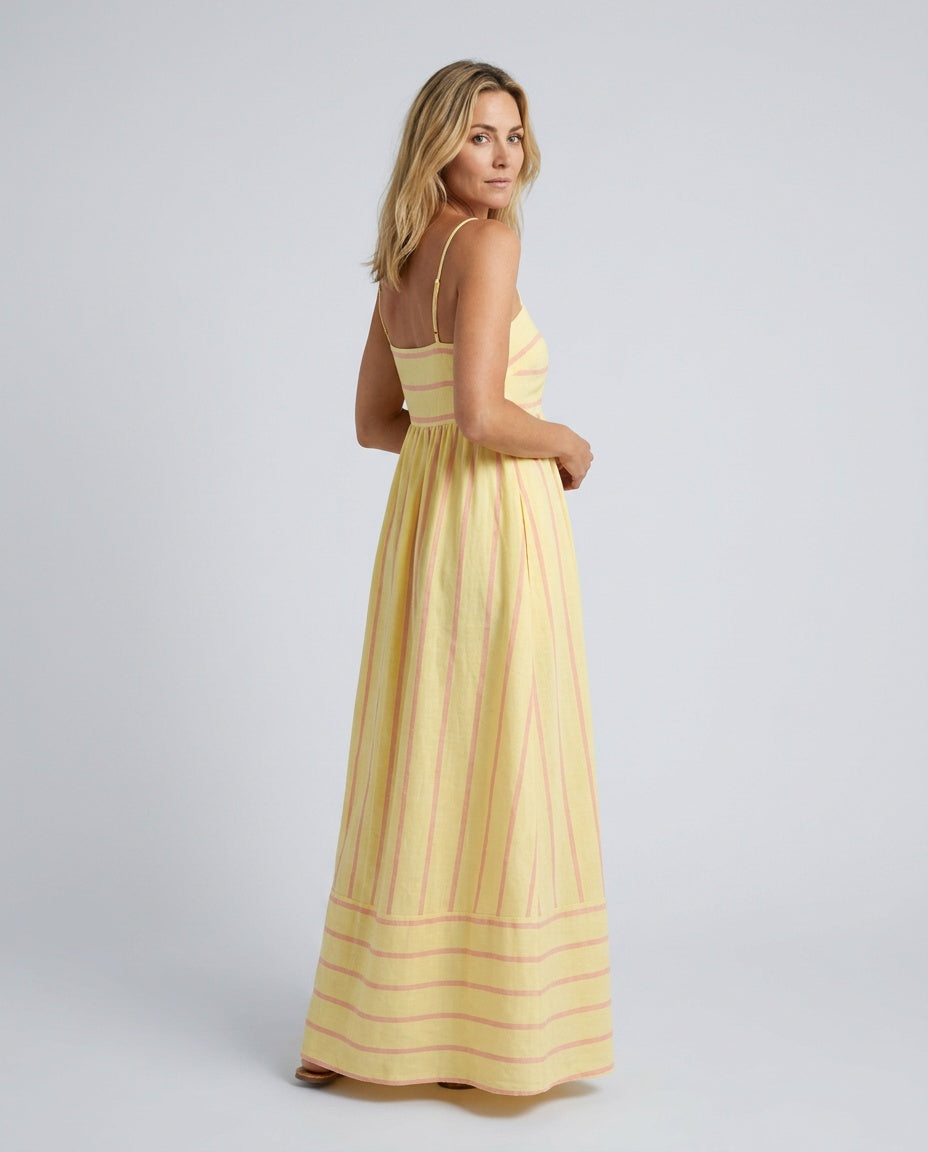 Elin | Striped Strappy Summer Maxi Dress