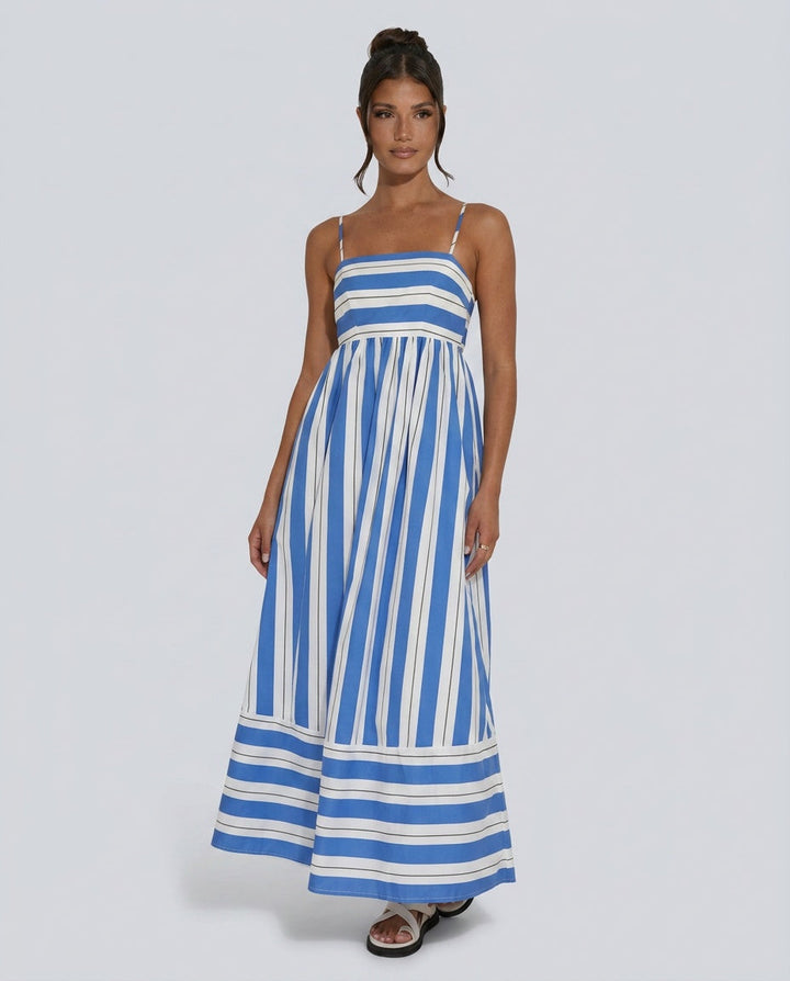 Elin | Striped Strappy Summer Maxi Dress